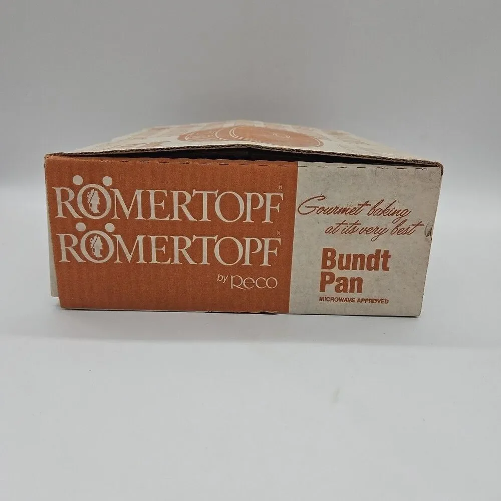 VTG Romertopf Bundt Pan Unglazed Clay Reco USA